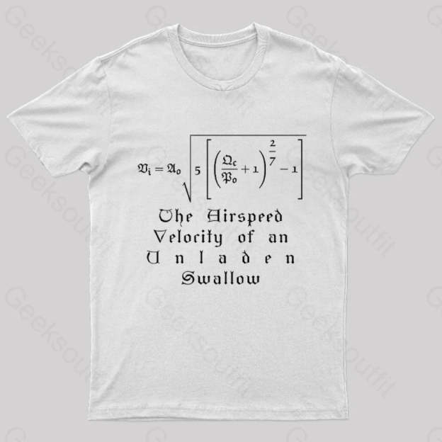 The Airspeed Velocity Of An Unladen Swallow Nerd T-Shirt White / S