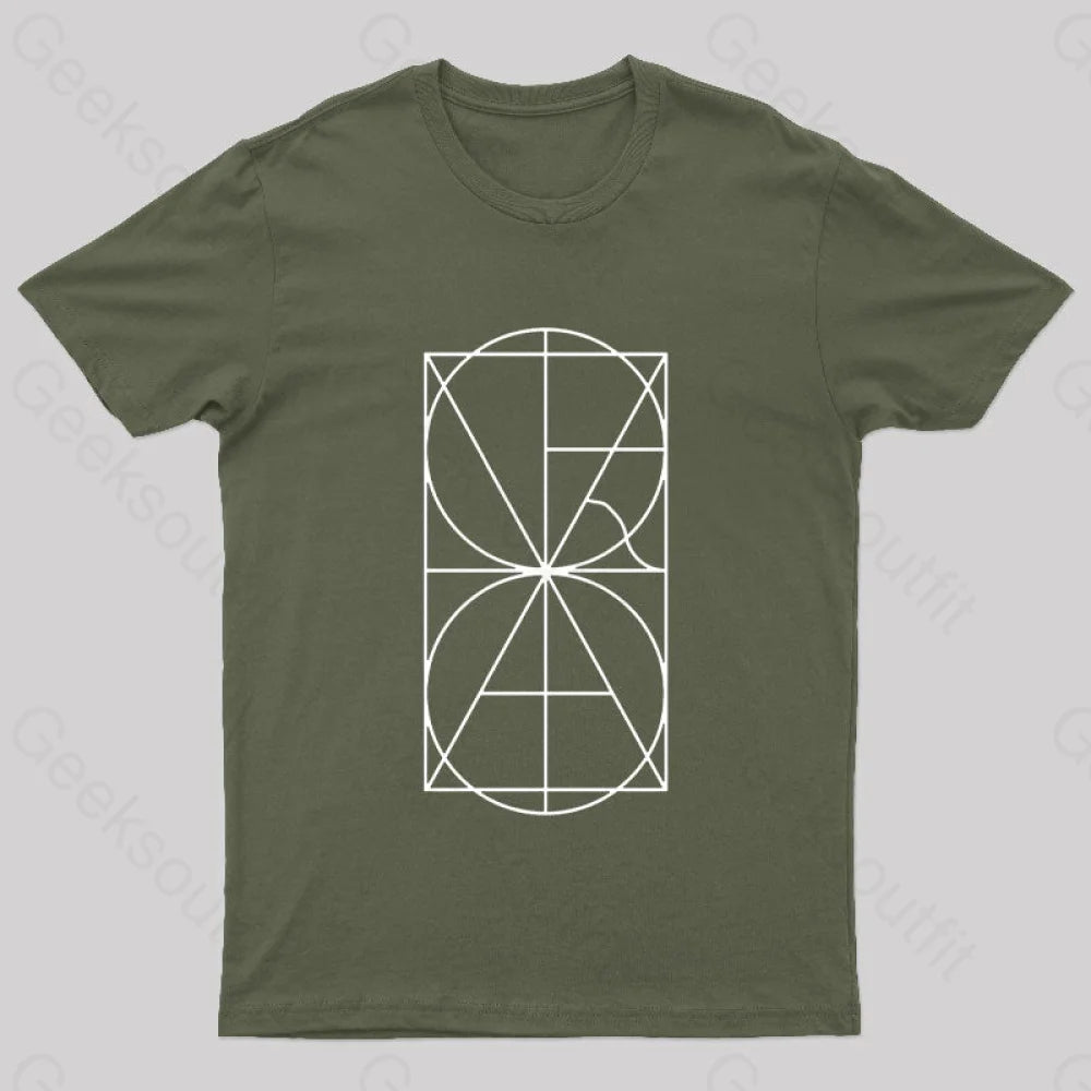 The Alphabet Monogram Nerd T-Shirt Army Green / S