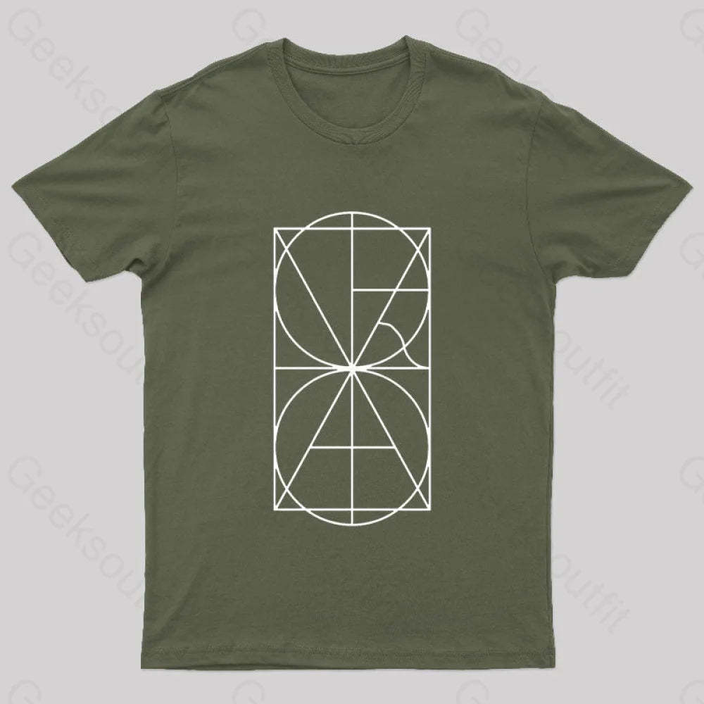 The Alphabet Monogram Nerd T-Shirt Army Green / S