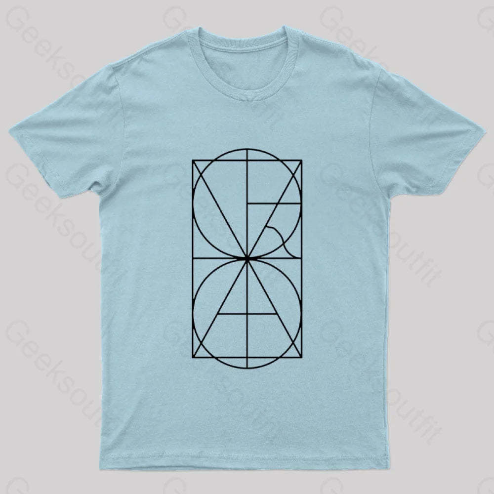 The Alphabet Monogram Nerd T-Shirt Light Blue / S
