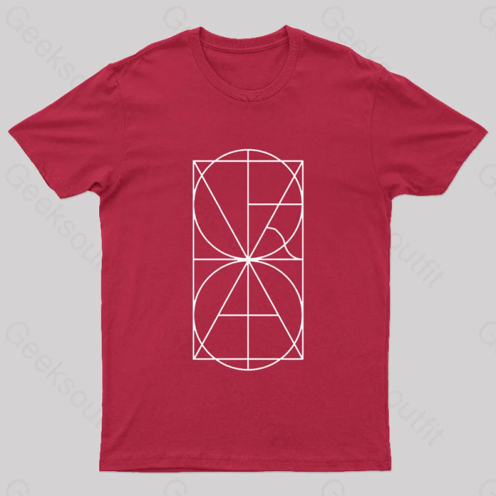 The Alphabet Monogram Nerd T-Shirt Red / S