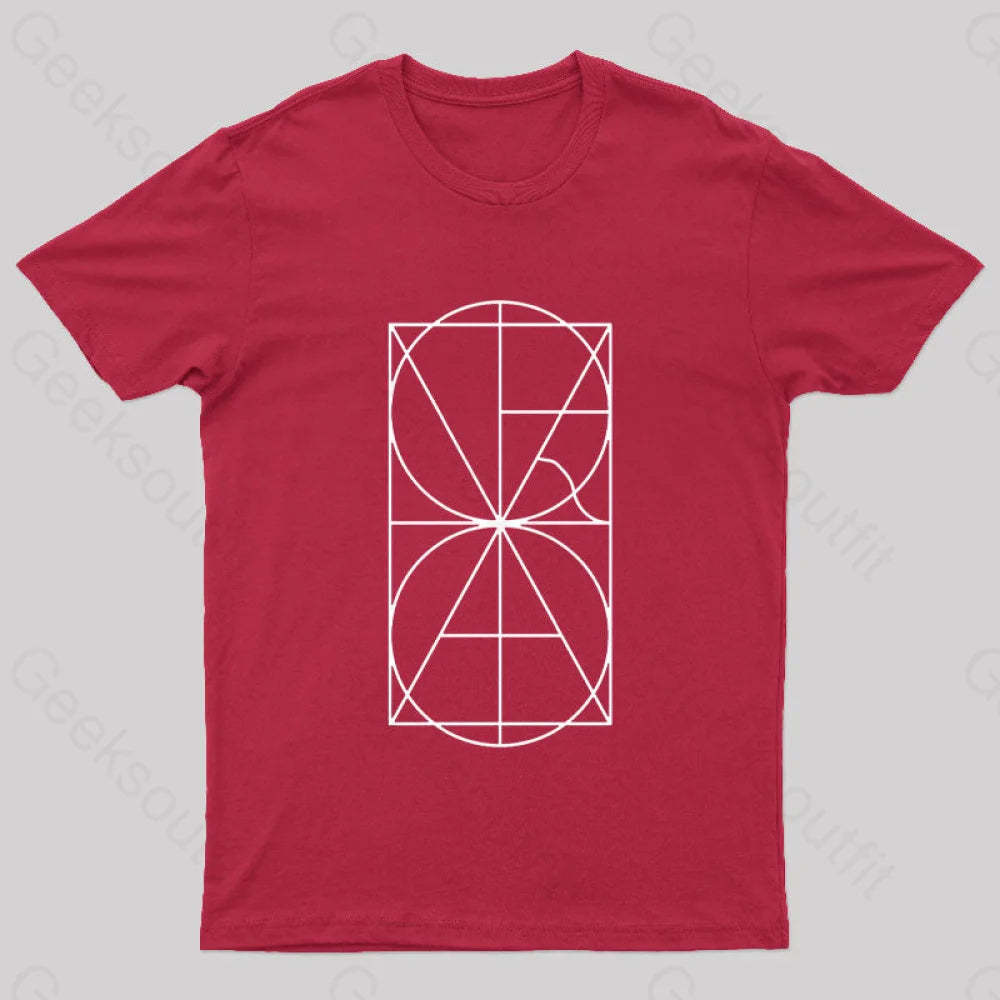 The Alphabet Monogram Nerd T-Shirt Red / S