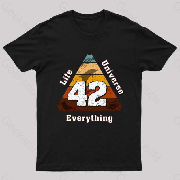 The Answer To Life Universe And Everything Is Simple Nerd T-Shirt Black / S