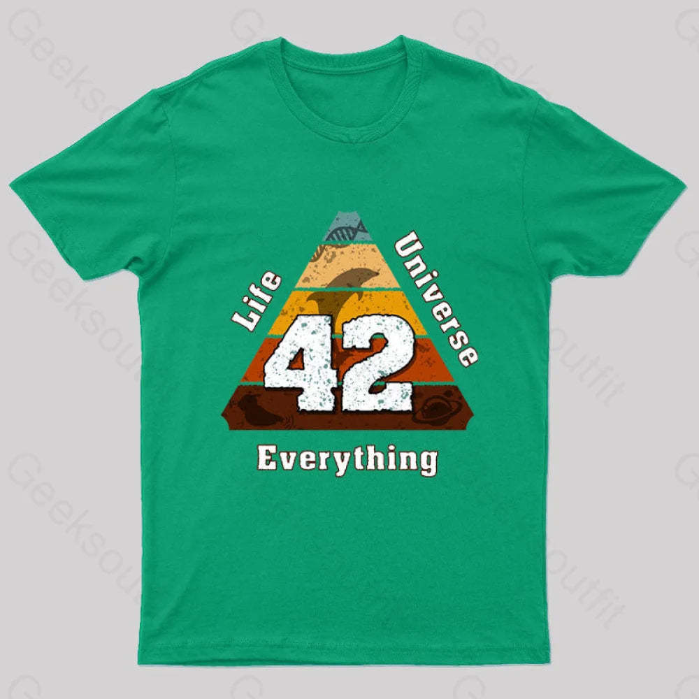 The Answer To Life Universe And Everything Is Simple Nerd T-Shirt Green / S