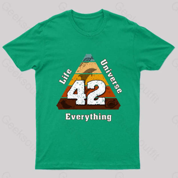 The Answer To Life Universe And Everything Is Simple Nerd T-Shirt Green / S