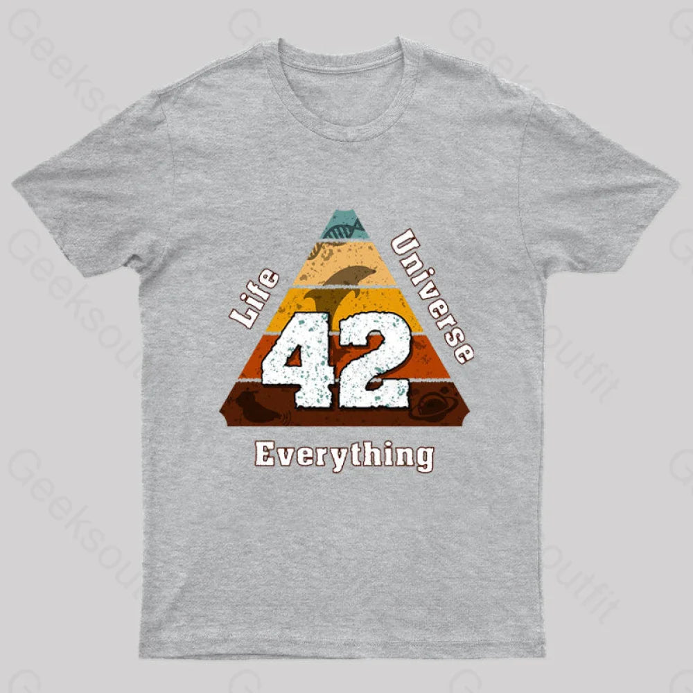 The Answer To Life Universe And Everything Is Simple Nerd T-Shirt Grey / S