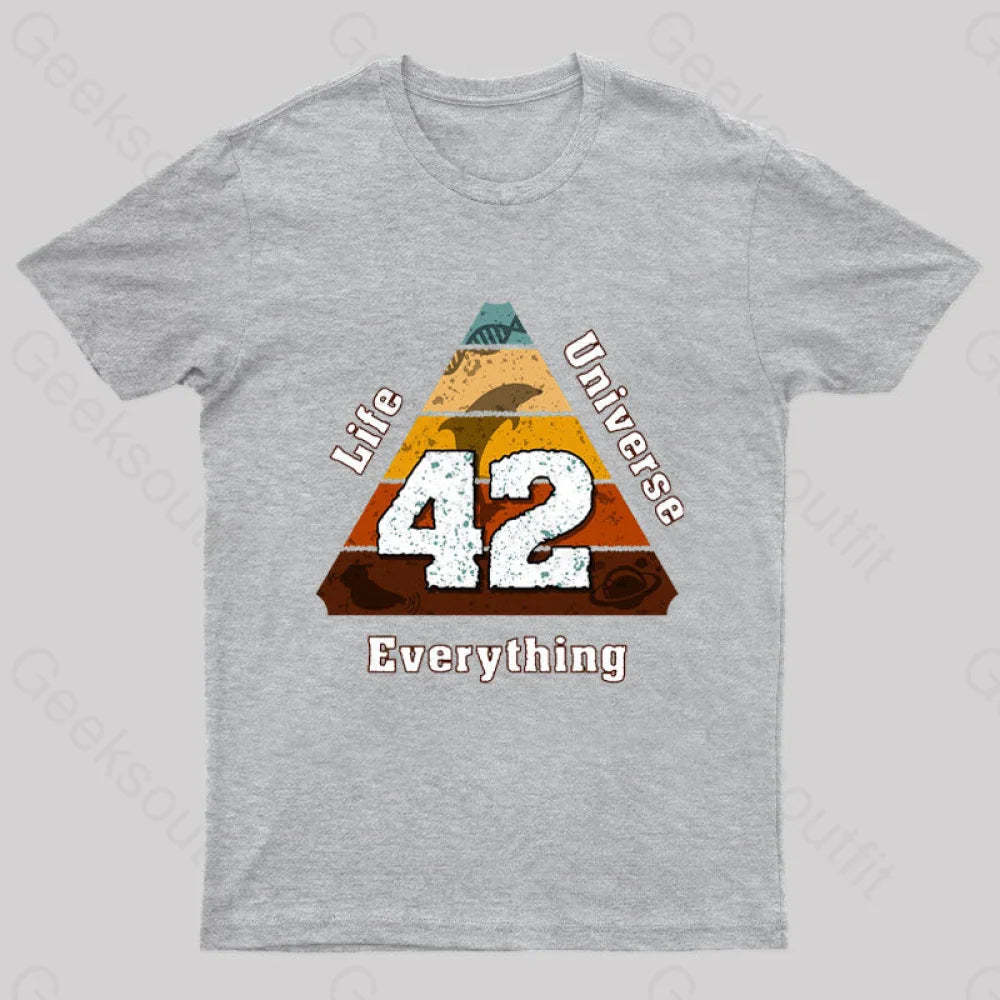 The Answer To Life Universe And Everything Is Simple Nerd T-Shirt Grey / S