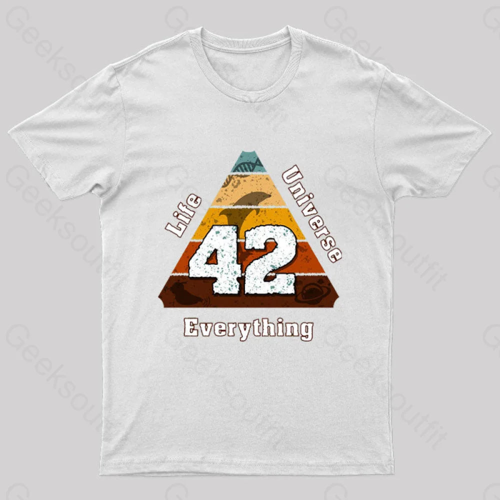 The Answer To Life Universe And Everything Is Simple Nerd T-Shirt White / S