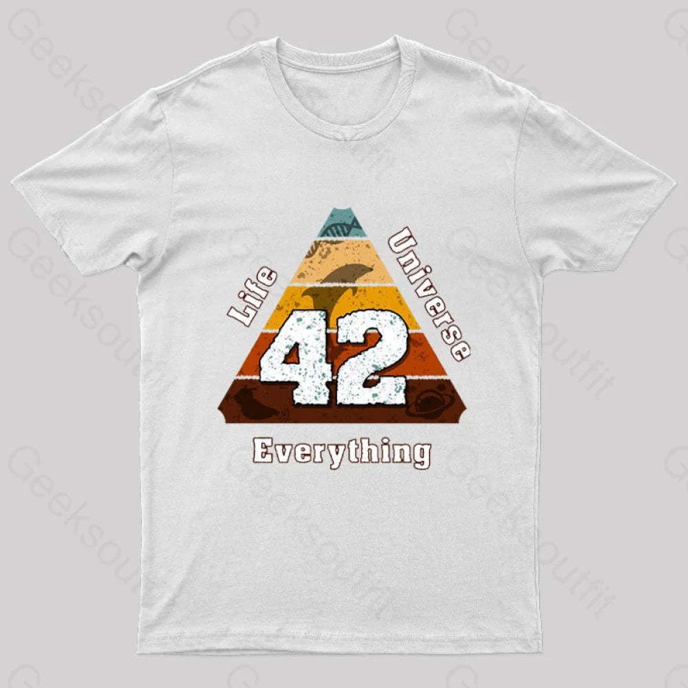 The Answer To Life Universe And Everything Is Simple Nerd T-Shirt White / S