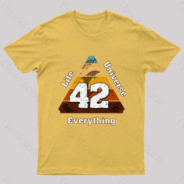The Answer To Life Universe And Everything Is Simple Nerd T-Shirt Yellow / S