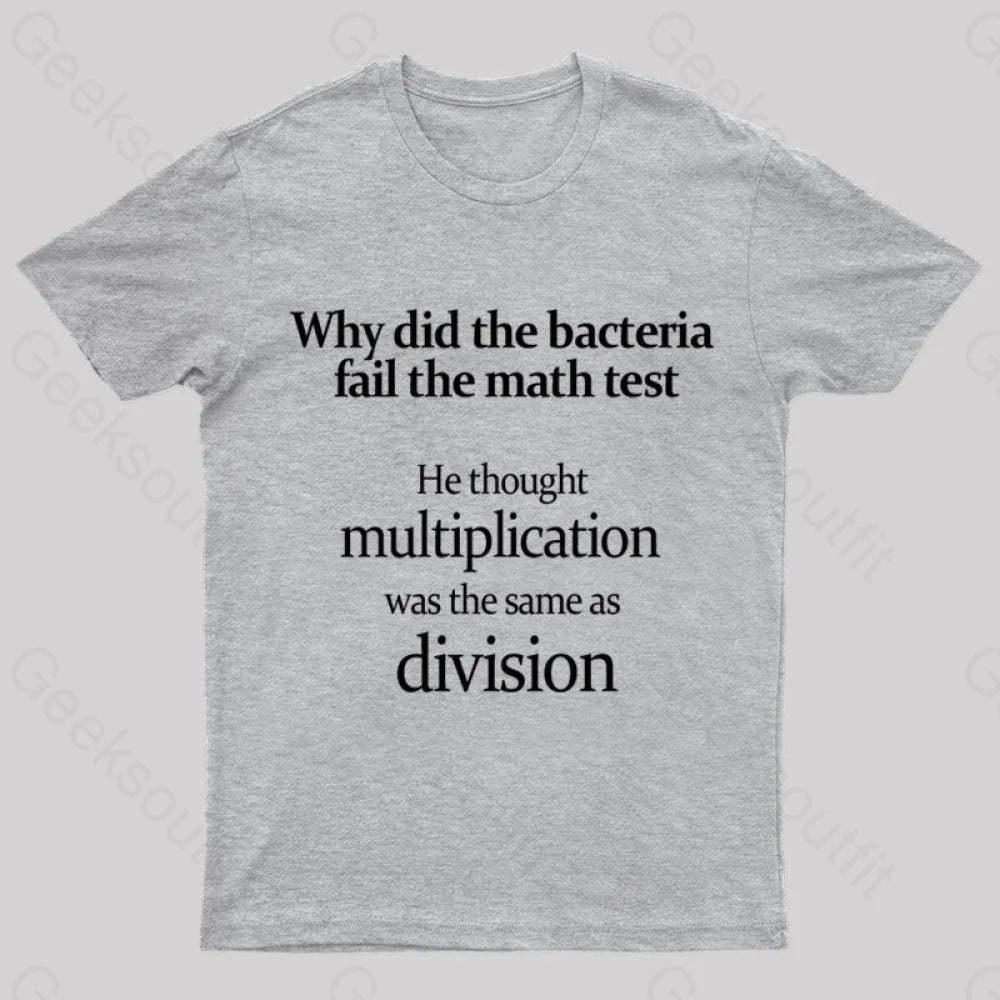 The Bacteria Fail Test Geek T-Shirt Grey / S