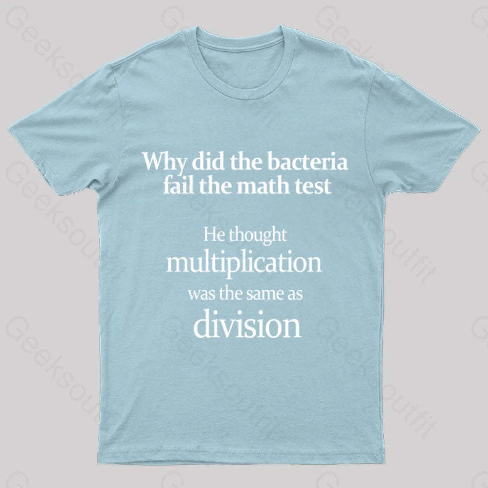 The Bacteria Fail Test Geek T-Shirt Light Blue / S