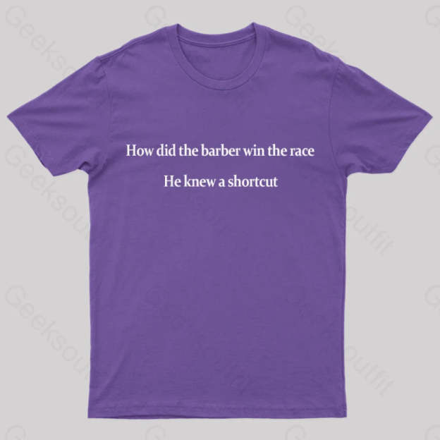 The Barber Win Race Geek T-Shirt Purple / S