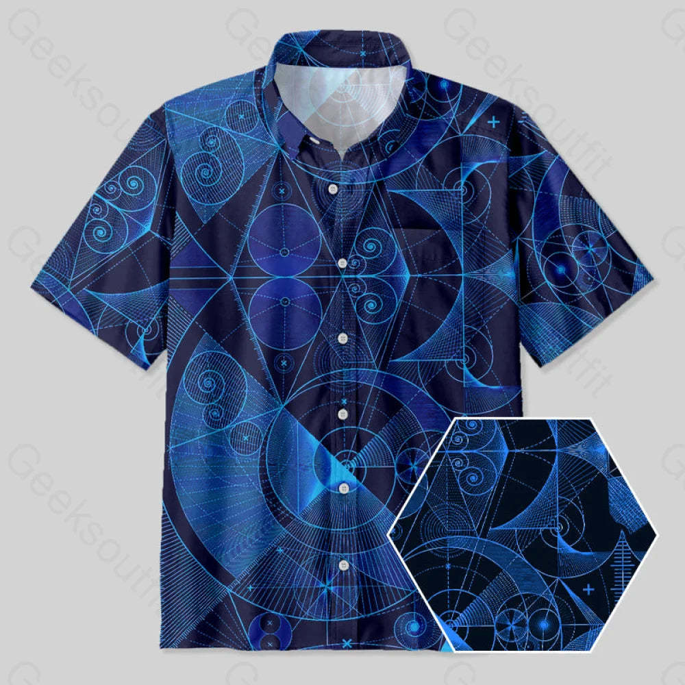 The Beauty Of Geometric Shapes Button Up Pocket Shirt Up / S Bus692 Yc
