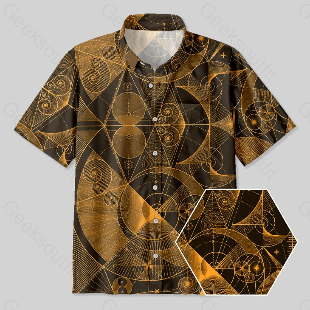 The Beauty Of Geometric Shapes Button Up Pocket Shirt Up / S Bus693 Yc