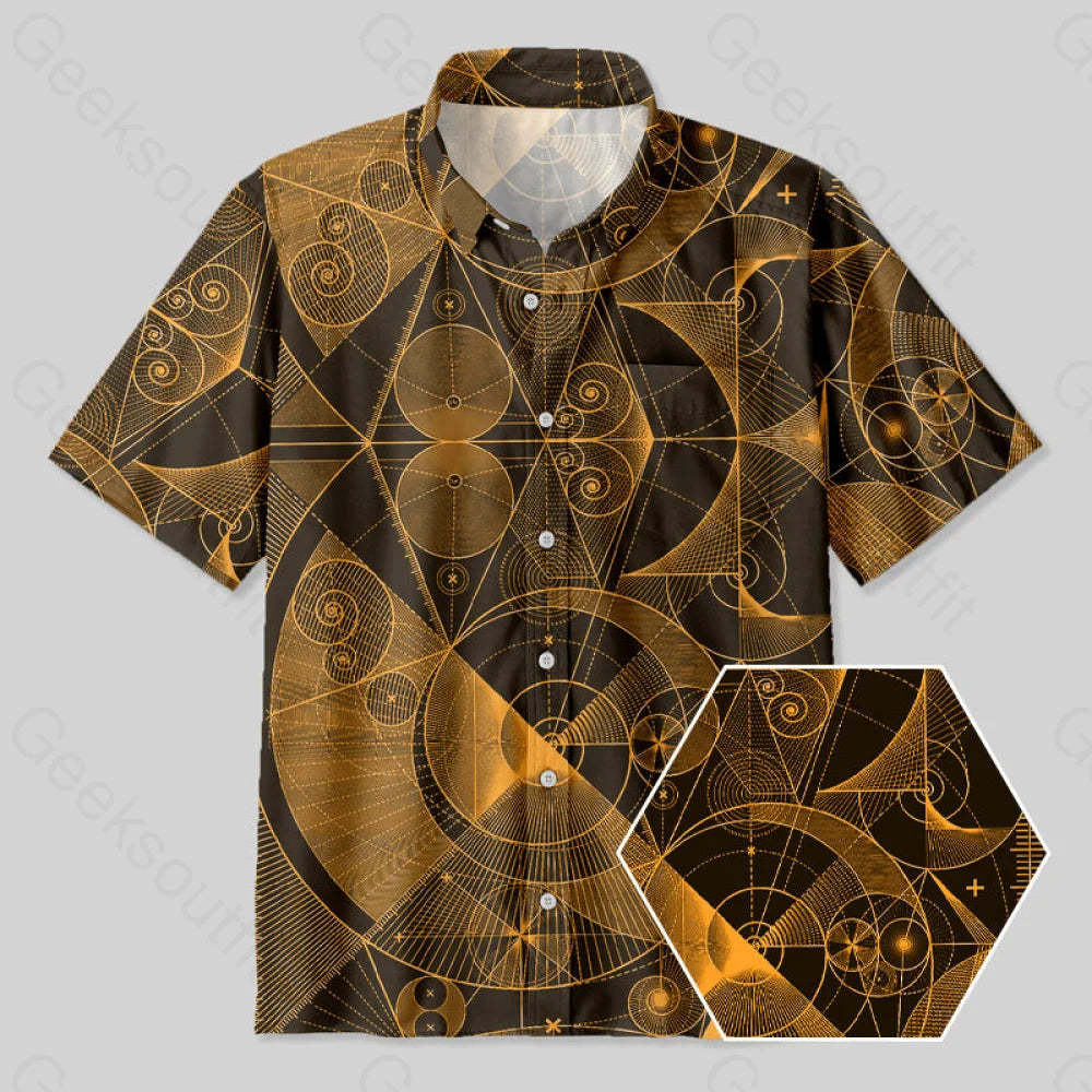 The Beauty Of Geometric Shapes Button Up Pocket Shirt Up / S Bus693 Yc