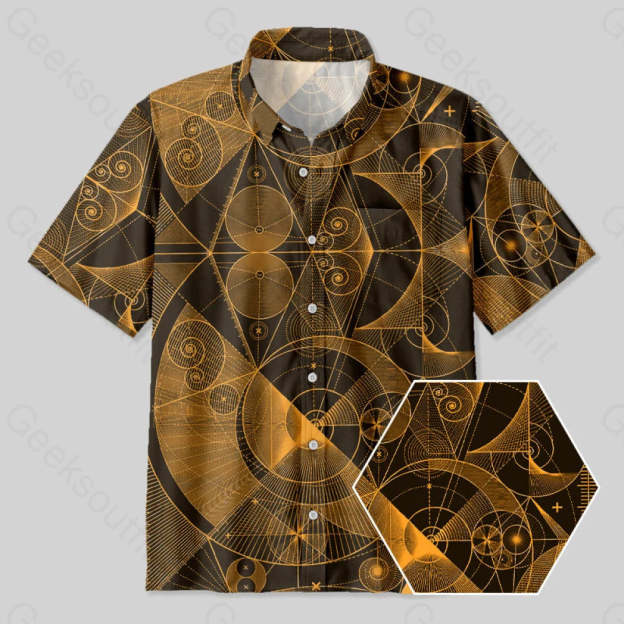 The Beauty Of Geometric Shapes Button Up Pocket Shirt Up / S Bus693 Yc