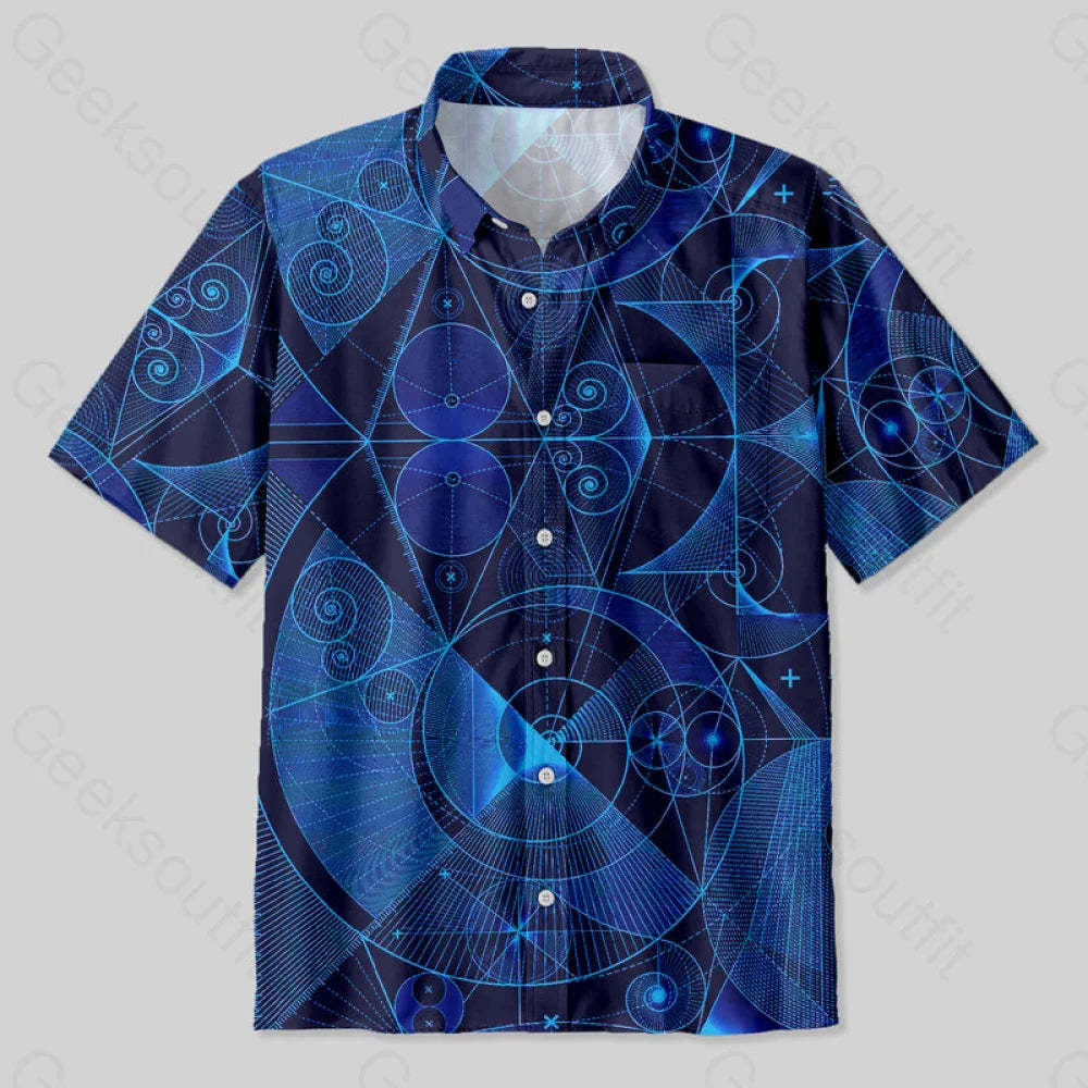 The Beauty Of Geometric Shapes Button Up Pocket Shirt Yc