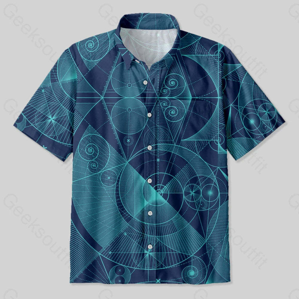 The Beauty Of Geometric Shapes Button Up Pocket Shirt Yc