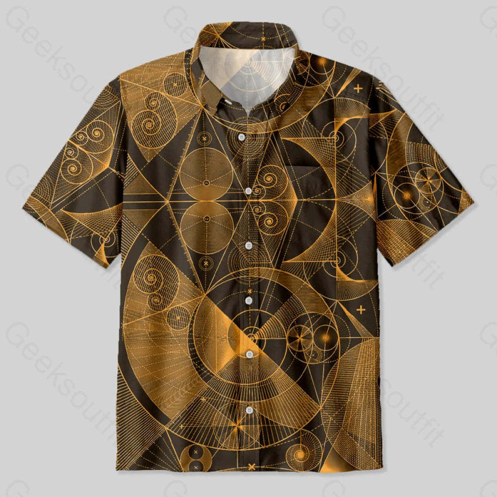 The Beauty Of Geometric Shapes Button Up Pocket Shirt Yc