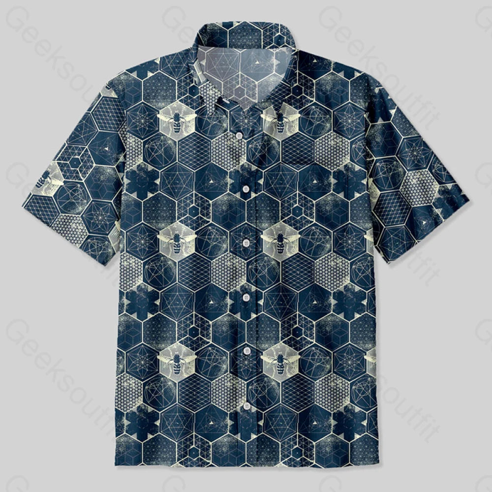 The Beauty Of Mathematics Geometric Figures Button Up Pocket Shirt Up / S Bus612 Yc