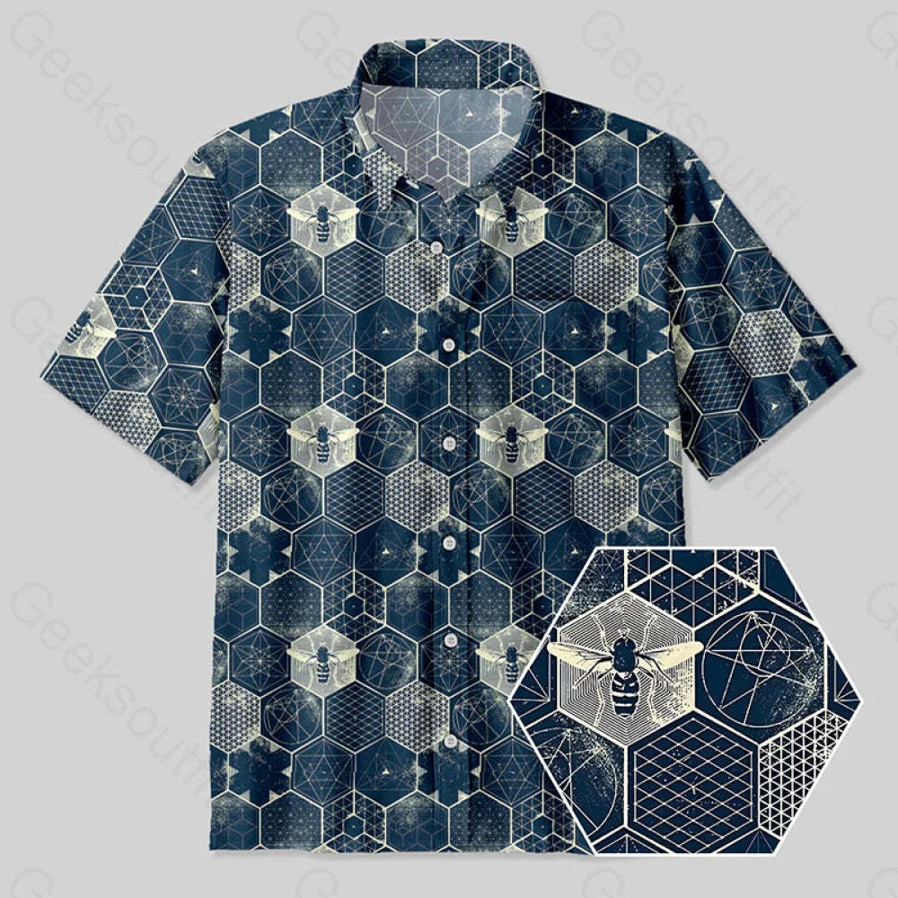 The Beauty Of Mathematics Geometric Figures Button Up Pocket Shirt Yc