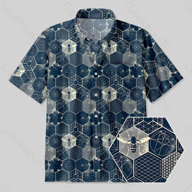 The Beauty Of Mathematics Geometric Figures Button Up Pocket Shirt Yc