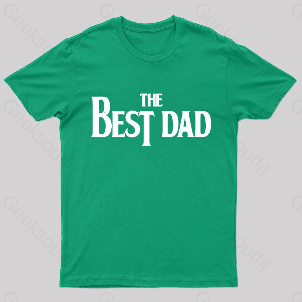 The Best Dad Nerd T-Shirt Green / S