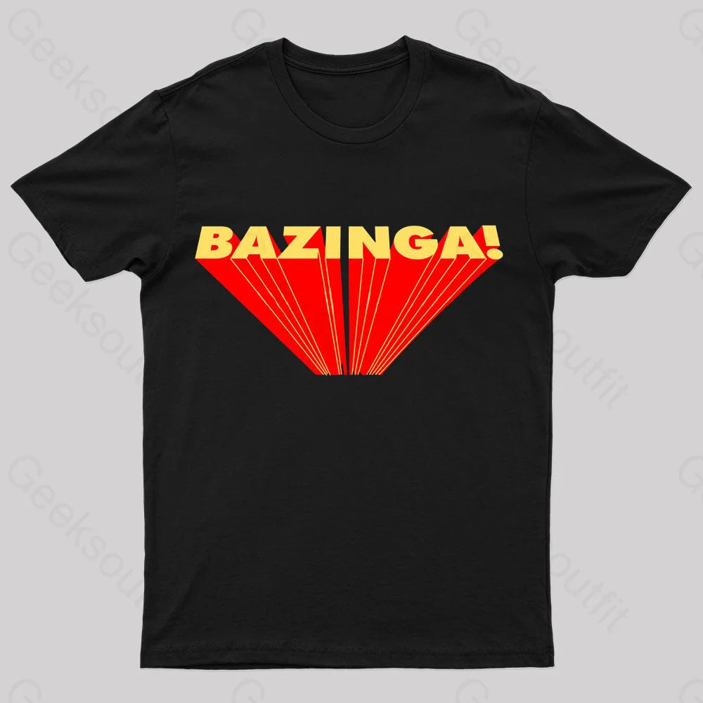 The Big Bang Theory Bazinga Geek T-Shirt Black / S