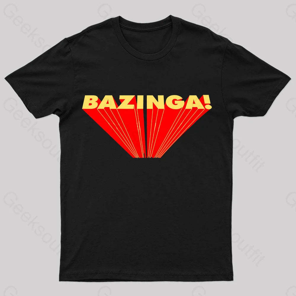 The Big Bang Theory Bazinga Geek T-Shirt Black / S