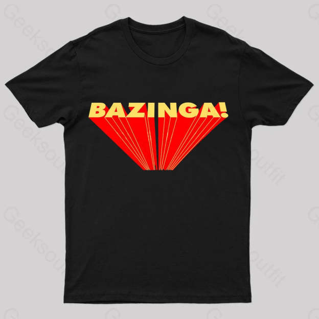 The Big Bang Theory Bazinga Geek T-Shirt Black / S
