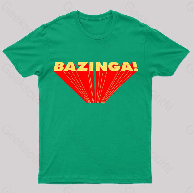 The Big Bang Theory Bazinga Geek T-Shirt Green / S