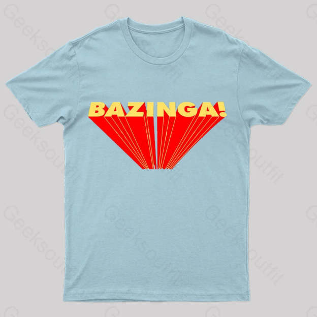 The Big Bang Theory Bazinga Geek T-Shirt Light Blue / S
