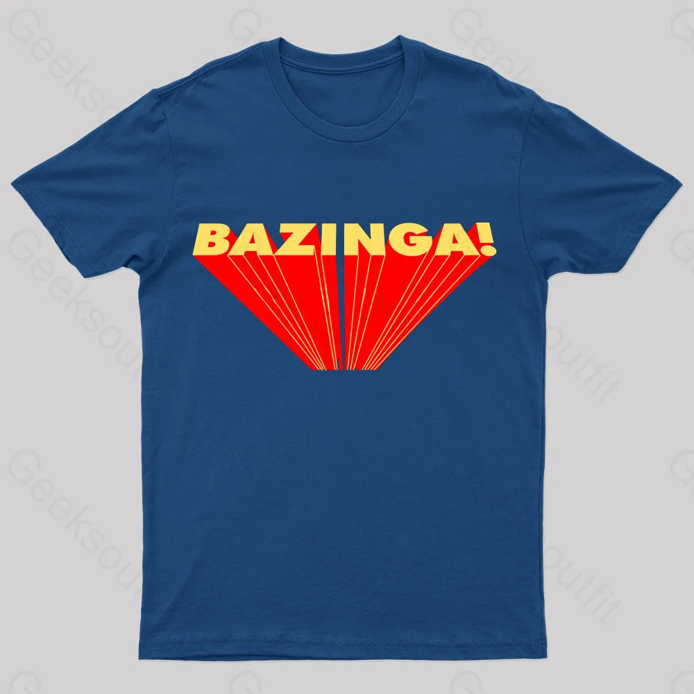 The Big Bang Theory Bazinga Geek T-Shirt Navy / S