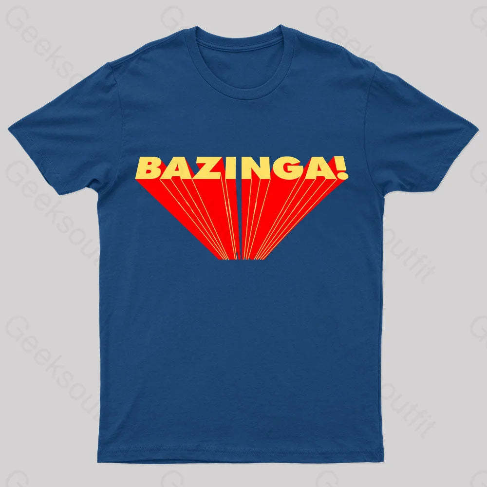 The Big Bang Theory Bazinga Geek T-Shirt Navy / S