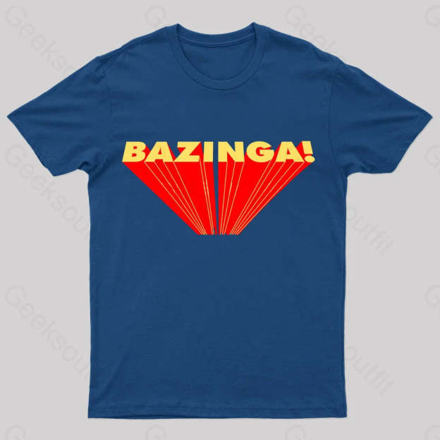 The Big Bang Theory Bazinga Geek T-Shirt Navy / S