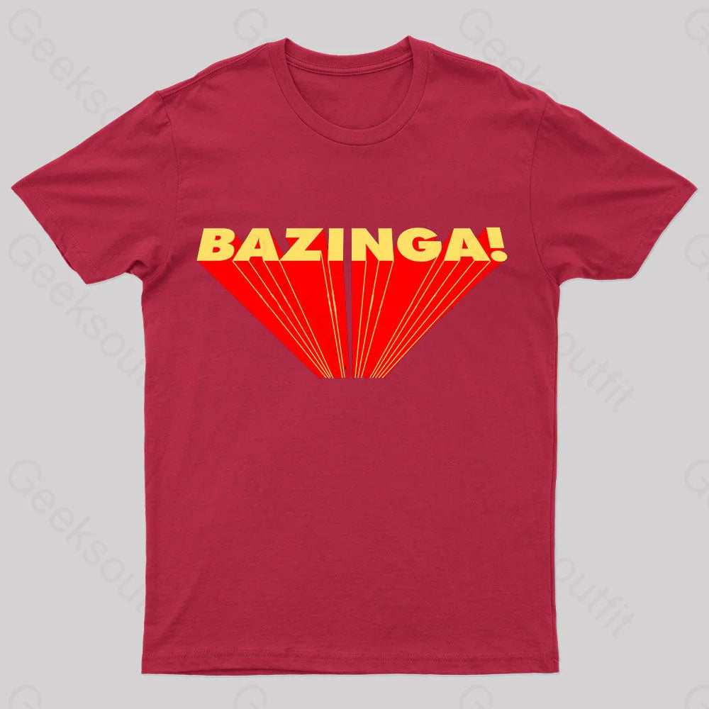 The Big Bang Theory Bazinga Geek T-Shirt Red / S