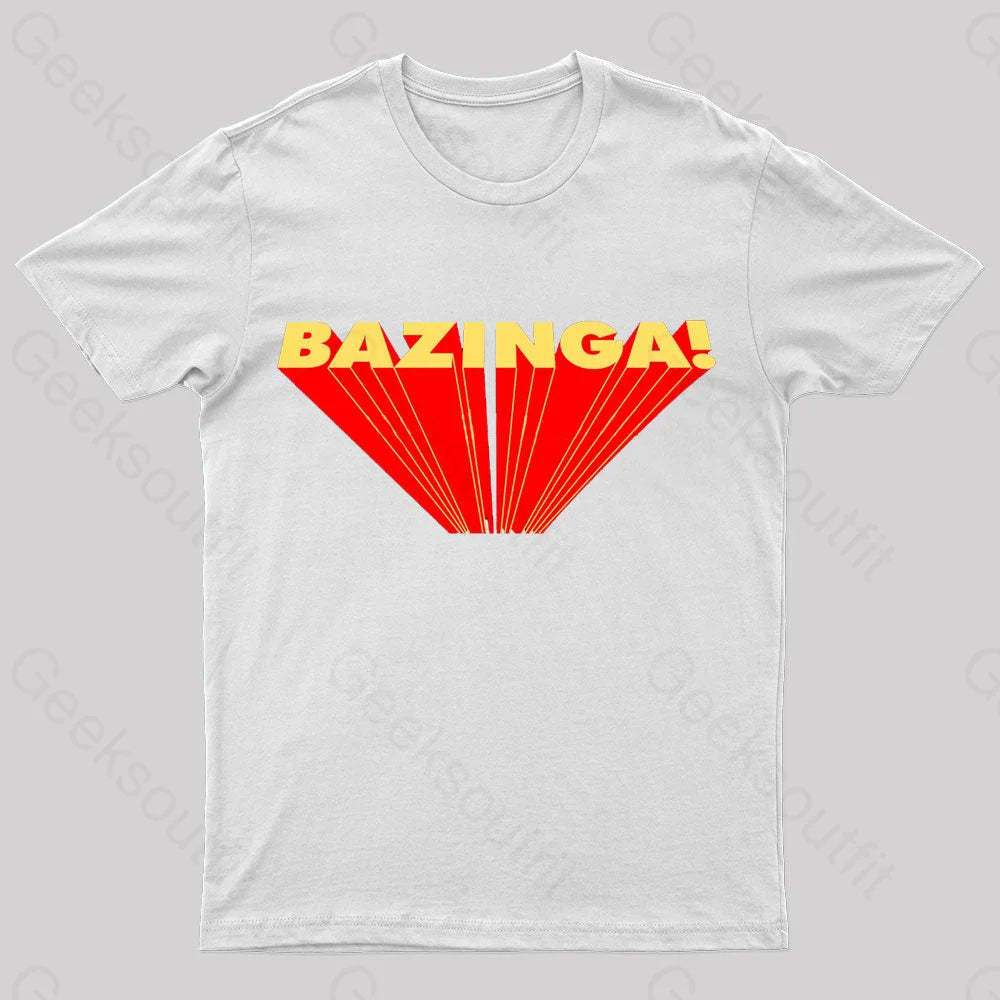 The Big Bang Theory Bazinga Geek T-Shirt White / S