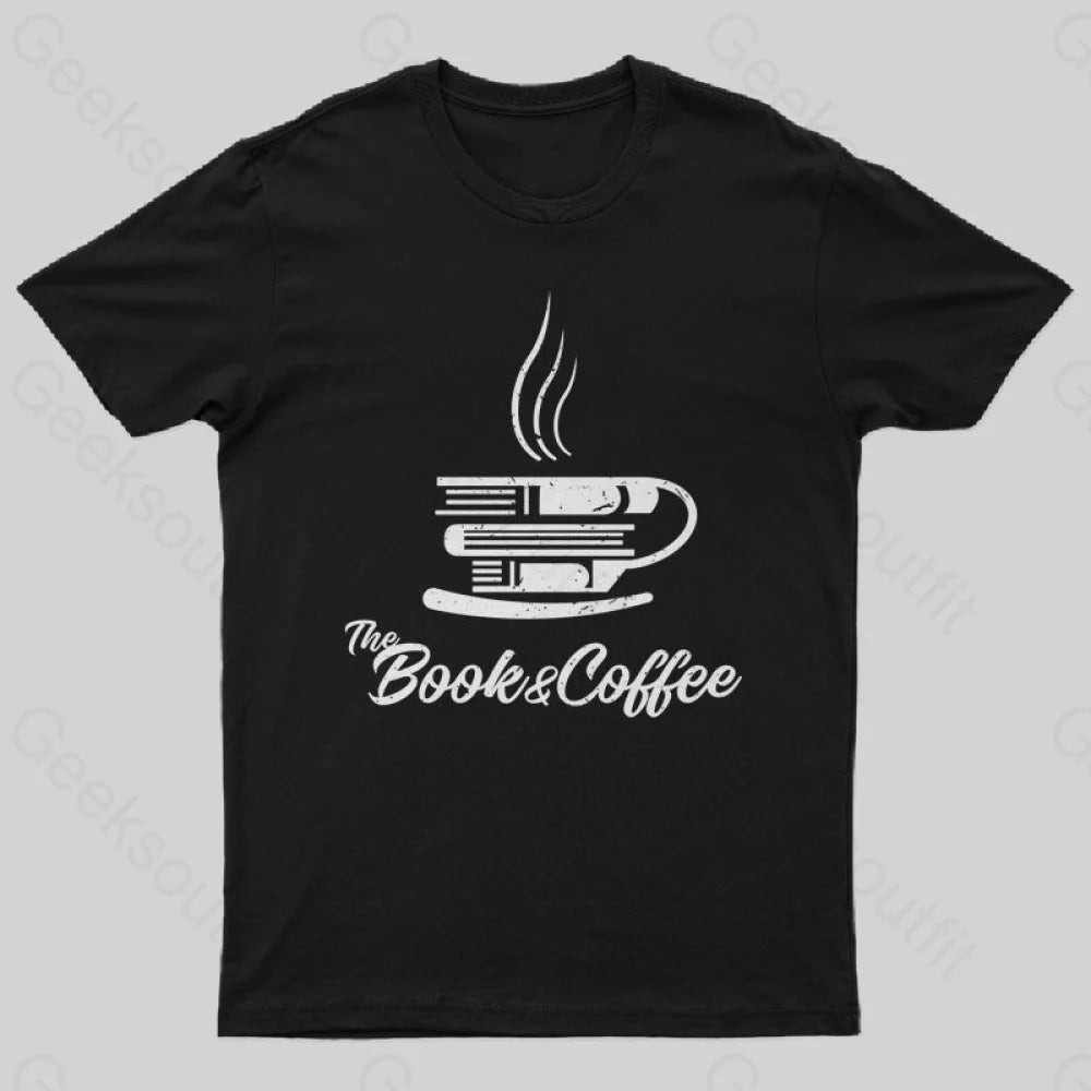 The Book & Coffee Geek T-Shirt Black / S