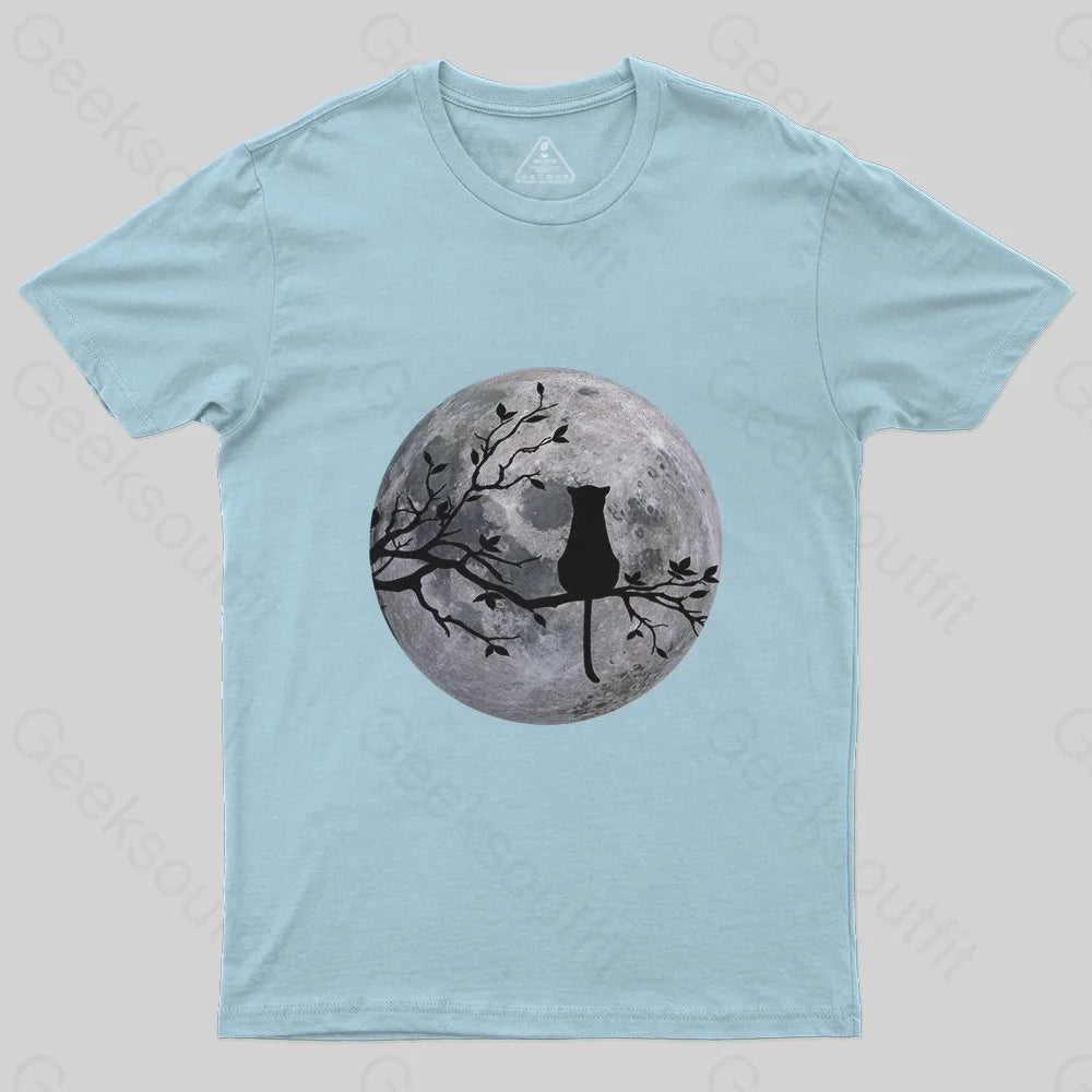 The Cat and the Moon T-Shirt - Geeksoutfit