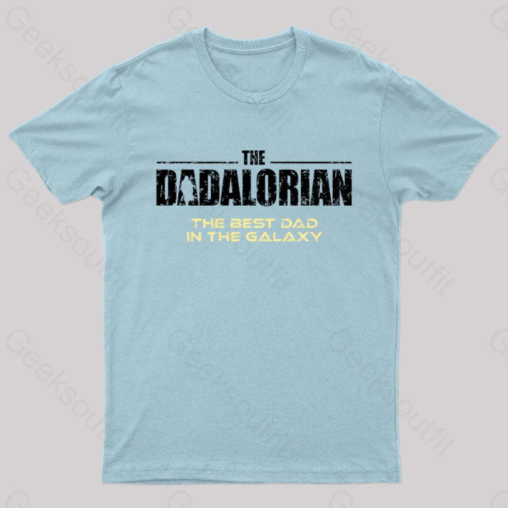 The Dadalorian Best Dad In Galaxy Geek T-Shirt Light Blue / S