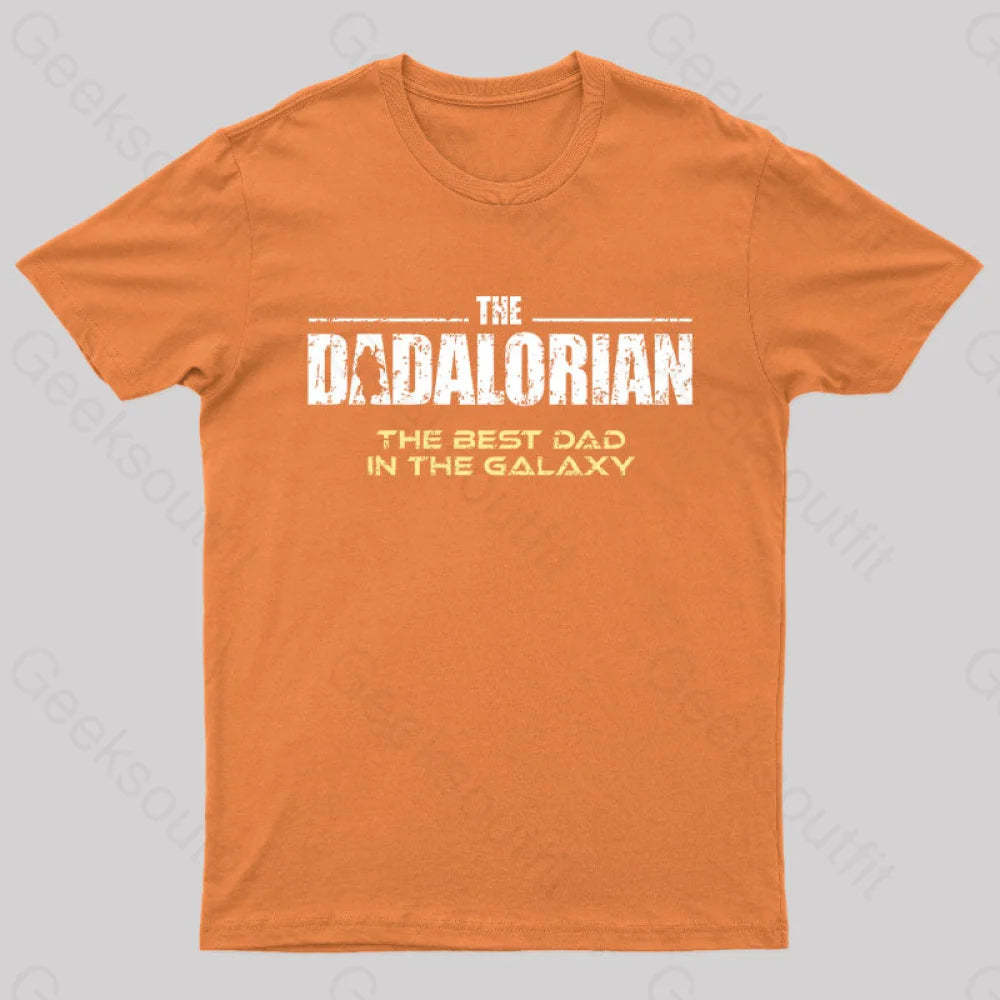 The Dadalorian Best Dad In Galaxy Geek T-Shirt Orange / S