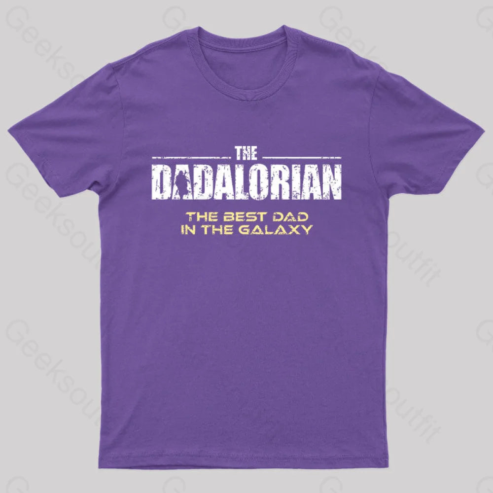 The Dadalorian Best Dad In Galaxy Geek T-Shirt Purple / S