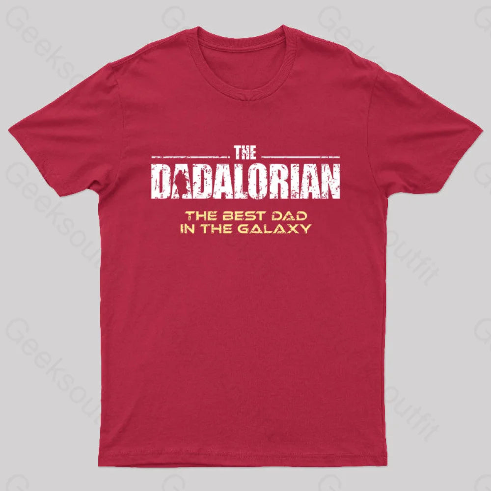 The Dadalorian Best Dad In Galaxy Geek T-Shirt Red / S