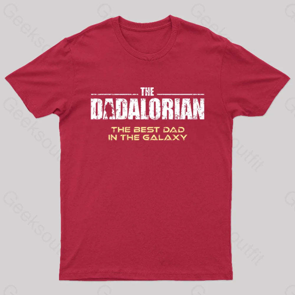 The Dadalorian Best Dad In Galaxy Geek T-Shirt Red / S