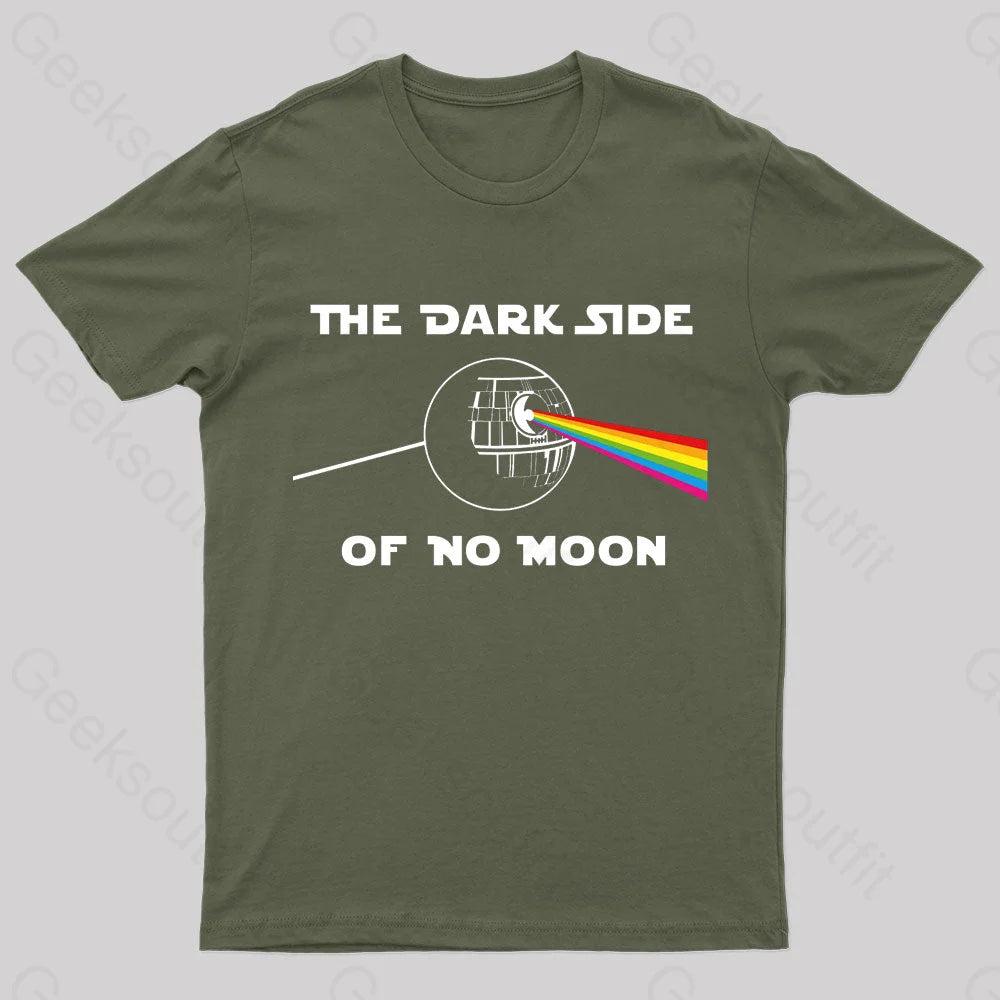 The Dark Side Of No Moon Geek T-Shirt Army Green / S