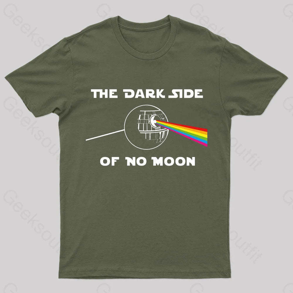 The Dark Side Of No Moon Geek T-Shirt Army Green / S
