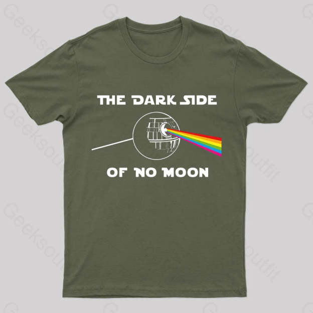The Dark Side Of No Moon Geek T-Shirt Army Green / S