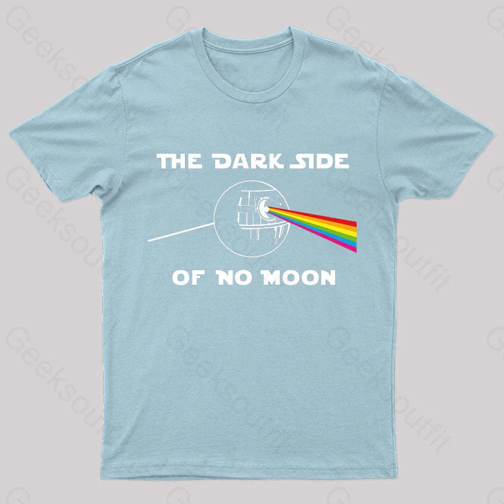 The Dark Side Of No Moon Geek T-Shirt Light Blue / S
