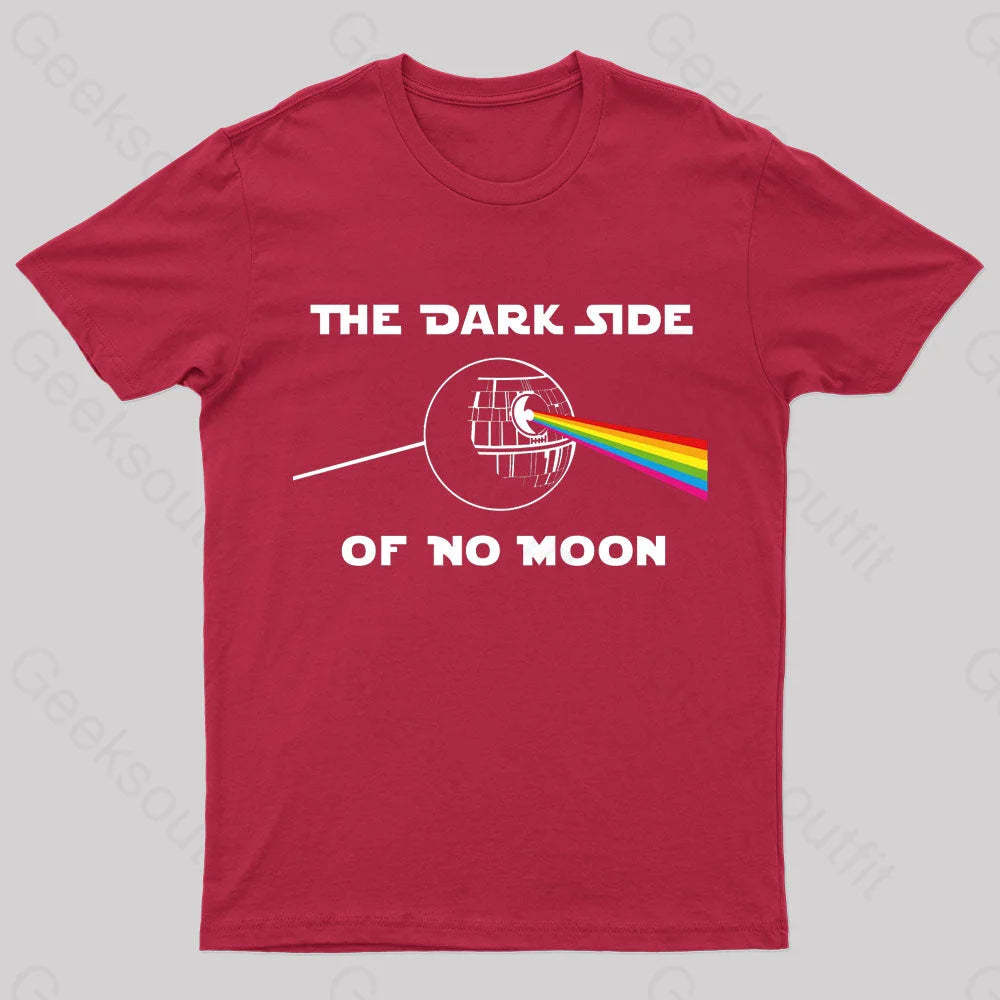 The Dark Side Of No Moon Geek T-Shirt Red / S